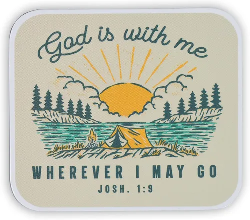 Christian Art Gifts Imán inspirador de escritura para refrigerador para hombres y mujeres con versículo bíblico: Dios está conmigo, diseño de escena