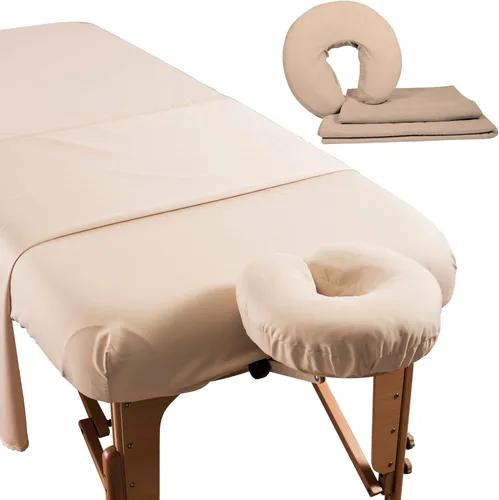NRG - Juego de sábanas de masaje de microfibra de alta calidad de 3 piezas, incluye sábana encimera de mesa de masaje, sábana bajera ajustable y