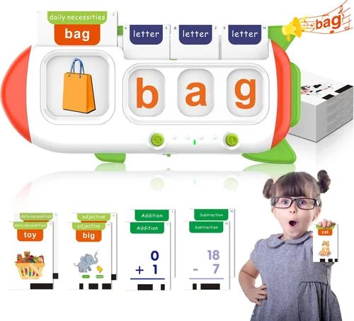 Miniatura 8 de Tarjetas flash de ortografía y habla para niños pequeños de 3 a 8 años, terapia del habla con 107 palabras visuales, juguetes sensoriales para niños
