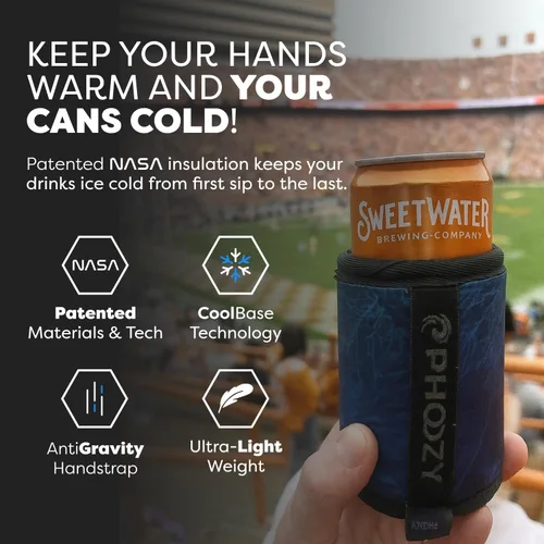 Miniatura 2 de PHOOZY Enfriador de latas aislado para latas delgadas de 12 oz - El aislamiento patentado de la NASA mantiene las bebidas frías 10 veces más tiempo
