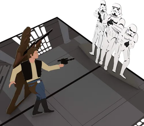 Lovepop Star Wars™ The Death Star™ Tarjeta Desplegable de Enfrentamiento de la Estrella de la Muerte, Tarjeta 3D, Tarjeta de Cumpleaños, Tarjeta de