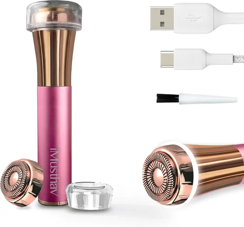 Miniatura 12 de Depilación facial para mujeres, removedor de vello facial eléctrico sin dolor e impecable, afeitadora facial y recortadora para labio superior