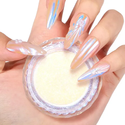 Miniatura 7 de SAVILAND Polvo para uñas cromado plateado - 1g Polvo cromado efecto espejo metálico para uñas de gel, pigmento para manicura y arte en uñas, polvo