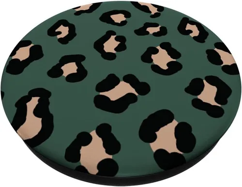 Miniatura 2 de PopSockets intercambiables con diseño de leopardo y estampado de guepardo verde