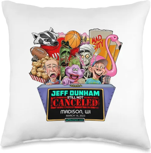 JEFF DUNHAM Madison, WI (2023) - Almohada de 16 x 16 pulgadas, multicolor