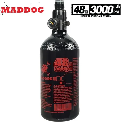Miniatura 6 de Maddog Aluminum Compressed Air HPA Paintball Tank with Regulator - Airgun Airsoft PCP - Fresh Hydro Date - Ships Empty - Single - Refillable