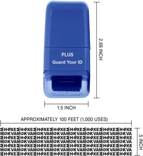 Miniatura 2 de Protección de identificación Guard Your ID Sello de rodillo, Azul, IS-520CM