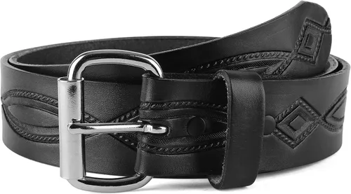 Miniatura 2 de F&L CLASSIC Cinturón de cuero con herramientas grabado occidental de grano completo de 1-12 pulgadas con broches para hebillas intercambiables, EE.