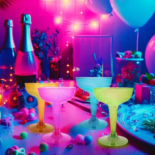 Miniatura 3 de Party Essentials Vasos de champán de plástico, 4 onzas, neón surtidos