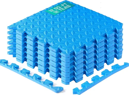 Miniatura 10 de Yes4All Alfombrillas de Espuma para Ejercicio Entrelazadas con Borde – Alfombrillas de Piso Entrelazadas para Equipo de Gimnasio – Baldosas de Piso