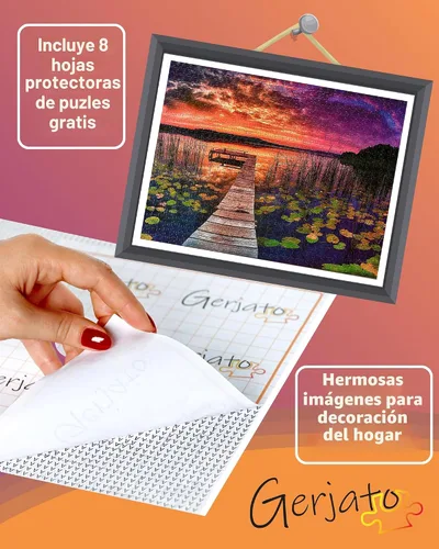 Miniatura 5 de Rompecabezas para adultos de 1000 piezas – Regalo ideal para seres queridos, caja lista para regalar, letras en la parte posterior, 8 hojas Puesta