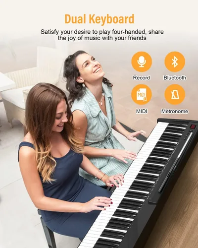 Miniatura 5 de KONIX Piano de Teclado de 88 Teclas Semi Pesado, Piano Digital de Tamaño Completo con Soporte Doble X, Piano de Teclado Portátil para Principiantes