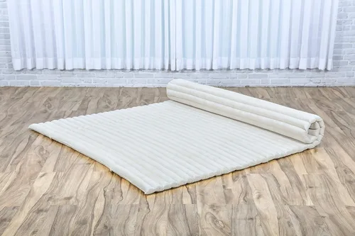 Miniatura 7 de Leewadee - Colchón de piso plegable - Futón japonés enrollable - Tatami de triple pliegue - Cama de piso para invitados - Colchón para acampar
