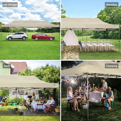 Miniatura 22 de COBIZI Tienda de campaña desplegable de 6.6 x 6.6 pies, toldo resistente, fácil de instalar, impermeable, para exteriores, fiestas, playa, jardín