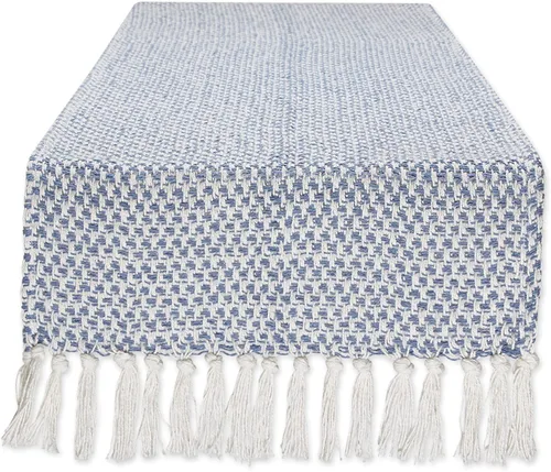 Miniatura 20 de DII Woven Basics Collection Camino de mesa de punto 100% algodón, 15"x108", Stone Piedra