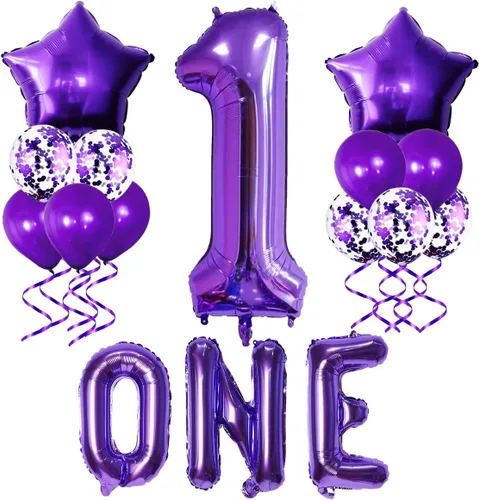 Miniatura 8 de Un globo de 40 pulgadas, perfecto para decoraciones de primer cumpleaños, globo número 1 para niños