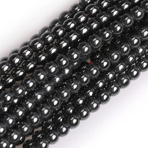 GEM-Inside - Cuentas sueltas de hematita negra natural no magnética de 0.079 pulgadas, cuentas redondas de energía para fabricación de joyas, 15