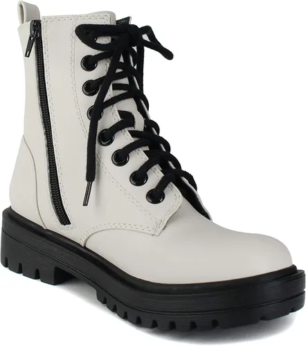 Miniatura 4 de SODA FIRM - Botines de combate con suela con tacos, cordones y cremallera lateral