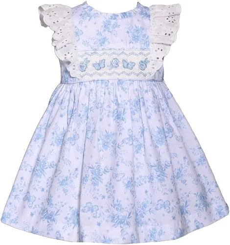 Miniatura 3 de Bonnie Jean Vestido de panel fruncido bordado 3M-6X para niñas