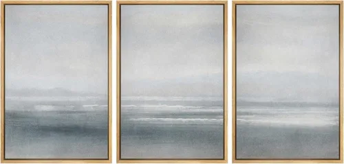 Miniatura 104 de SIGNWIN Lienzo enmarcado para pared, juego de arte abstracto de serenidad costera, ilustraciones abstractas junto al mar, arte moderno, decorativo