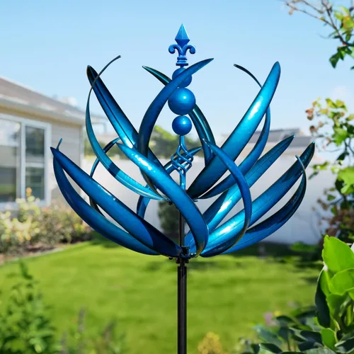 LimeHill Molinillo de viento para patio y jardín, esculturas de viento cinéticas de metal grandes, decoración de patio al aire libre (27 x 91
