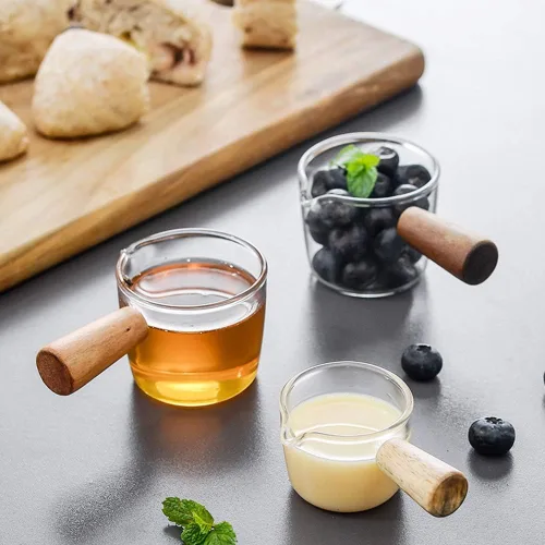 Miniatura 4 de Forart - Cacerola pequeña para salsa pequeña, olla para leche, calentador de mantequilla, olla antiquemaduras con mango de madera
