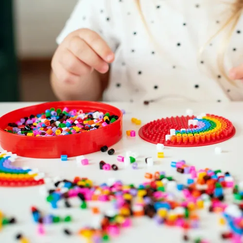 Miniatura 5 de Libima Juego de 11200 cuentas fusibles a granel para niños, arte y manualidades de 0.197 in, juego de cuentas de hierro surtidas, multicolor