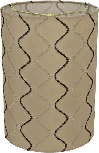 Aspen Creative 31266A - Pantalla de lámpara de construcción de araña con forma de tambor de transición (cilindro) en color marrón amarillento, 8