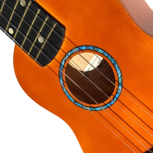 Miniatura 6 de Inlaystickers para ukeleles soprano - Roseta de agujero sonoro/Purfling - Azul abulón