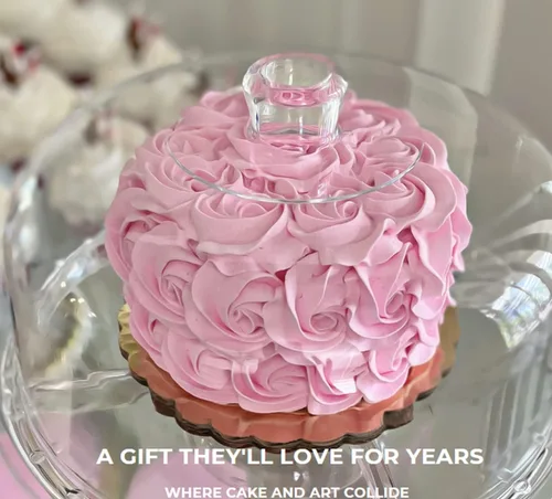 Miniatura 4 de Pastel falso de roseta rosa hecho a mano por Dezicakes - Pastel falso - Pastel artificial