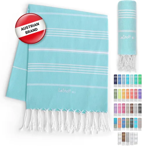 LeStoff Toalla de playa turca 100% algodón orgánico prelavada de 38 x 71 pulgadas, suave, altamente absorbente, de secado rápido, playa, piscina,