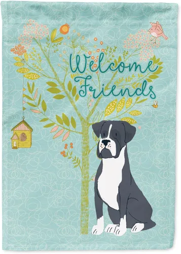 Miniatura 130 de Caroline's Treasures BB7594GF Bandera de jardín de Husky siberiano con texto en inglés "Welcome Friends" - Bandera decorativa para patio exterior