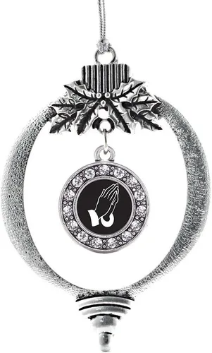 Miniatura 232 de Inspired Silver - Twin One - Adorno festivo de Navidad de plata - Adorno festivo de árbol de Navidad con dije de círculo y circonita cúbica