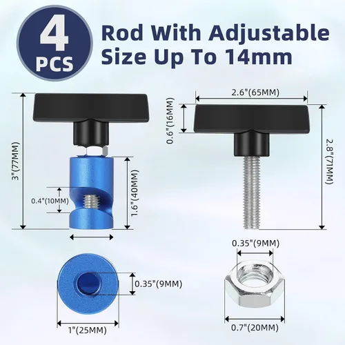 Miniatura 2 de Riakrum Abrazadera de soporte de elevación ajustable para automóvil de 0.55 pulgadas, abrazadera de puntales de aleación de aluminio, pinza