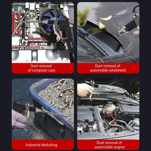 Miniatura 7 de Hausse Kit de accesorios para compresor de aire de servicio pesado, pistola sopladora de aire y accesorios de manguera de aire, kit de herramientas