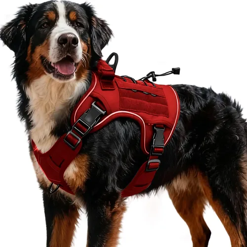 Miniatura 103 de Arnés táctico para perros grandes, chaleco reflectante ajustable sin tirones con sistema Molle, control de grado militar K9 para entrenamiento