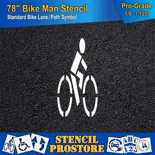 Miniatura 3 de Plantillas de pavimento - 78 pulgadas - Plantilla de carril de bicicleta o camino de bicicleta - 78 x 40 x 1/8 pulgadas (128 mil) - Grado profesional