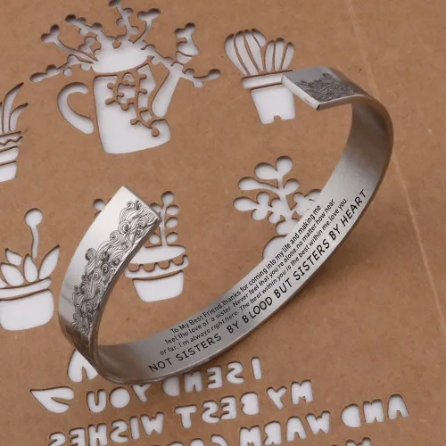Miniatura 2 de Fuqimanman2020 Pulseras inspiradoras para mujeres y niñas, regalo personalizado para ella, brazalete de mantra grabado, cumpleaños, Navidad, joyería