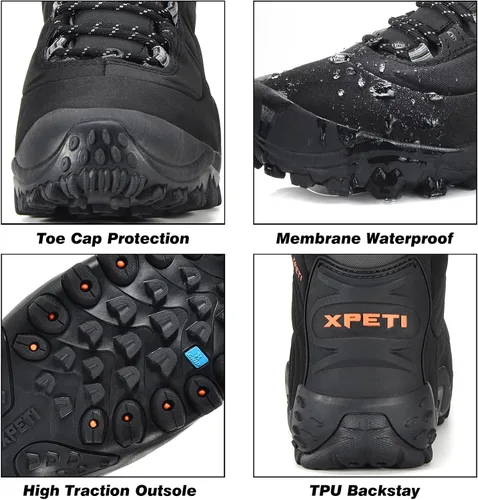 Miniatura 2 de XPETI Thermator - Botas de senderismo ligeras y antideslizantes para hombre, Nieve