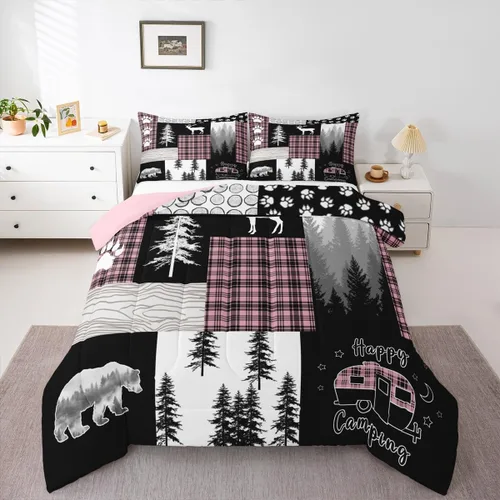 Miniatura 23 de Erosebridal Juego de ropa de cama con diseño de mariposas de dibujos animados, decoración de habitación de niñas, animales salvajes, mariposas rosas