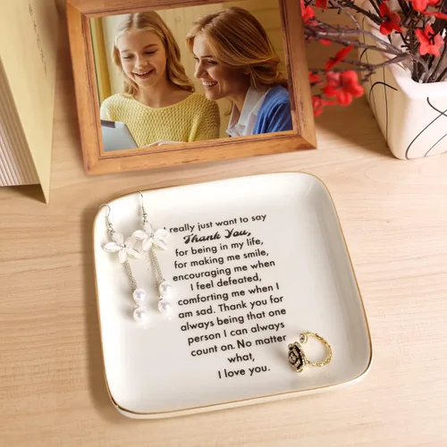 Miniatura 7 de PUDDING CABIN - Plato para anillos para regalo de agradecimiento para mujeres, madres, maestras, compañeras de trabajo con el mensaje "Thank You for