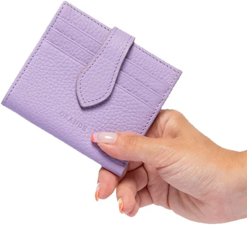 Miniatura 102 de Grande -3803 Cartera unisex, Azul (Iced Blue), Cartera delgada de cuero con cierre a presión pequeño