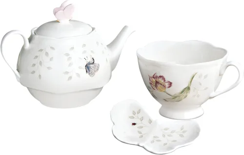 Miniatura 8 de Lenox Butterfly Meadow - Juego de té de 8 piezas, servicio para 2, color blanco