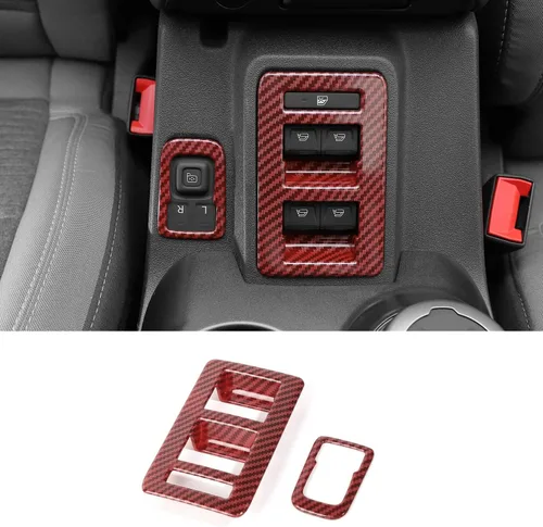 Miniatura 8 de RAZPOY Para Bronco - Interruptor de control de interruptor de elevación de ventana, 2 piezas de cubierta de panel de ajuste de espejo retrovisor