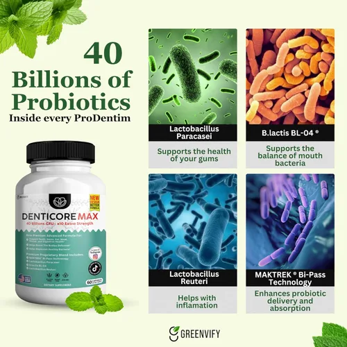 Miniatura 8 de Max for Gums and Teeth Health – 40 mil millones de UFC Probióticos orales avanzados, soporte para el aliento fresco, 60 cápsulas (paquete de 2)
