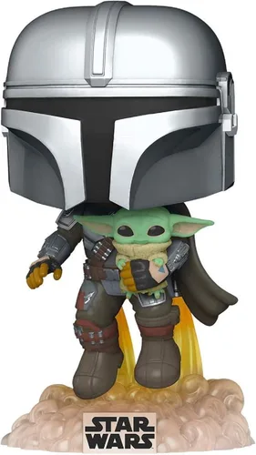 Miniatura 7 de POP! Funko Star Wars The Mandalorian - Figura de vinilo Mandalorian Flying with Child con protector POP
