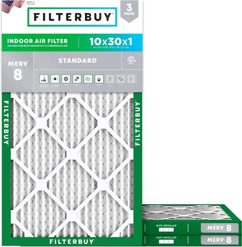 Miniatura 16 de Filterbuy - Filtro de aire MERV 8 de 21x22x1 de defensa esencial contra el polvo y las alergias (paquete de 3), filtros plisados electrostáticos