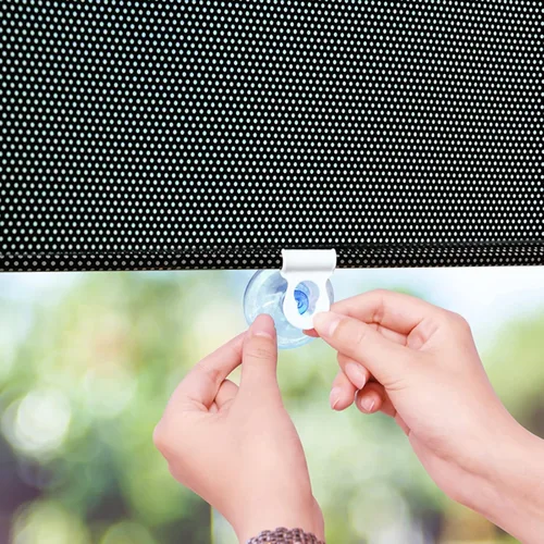 Miniatura 2 de Cortina retráctil con ventosa, parasol enrollable retráctil para ventana, protector solar telescópico con aislamiento UV para ventana de coche, casa