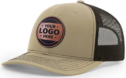 Miniatura 28 de Sombrero de parche de cuero de camionero personalizado grabado con láser
