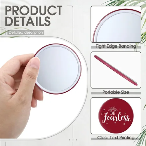 Miniatura 5 de Hoolerry 48 piezas de regalos de agradecimiento a los empleados para mujeres, espejo pequeño y compacto inspirador rojo a granel de 2.8 pulgadas